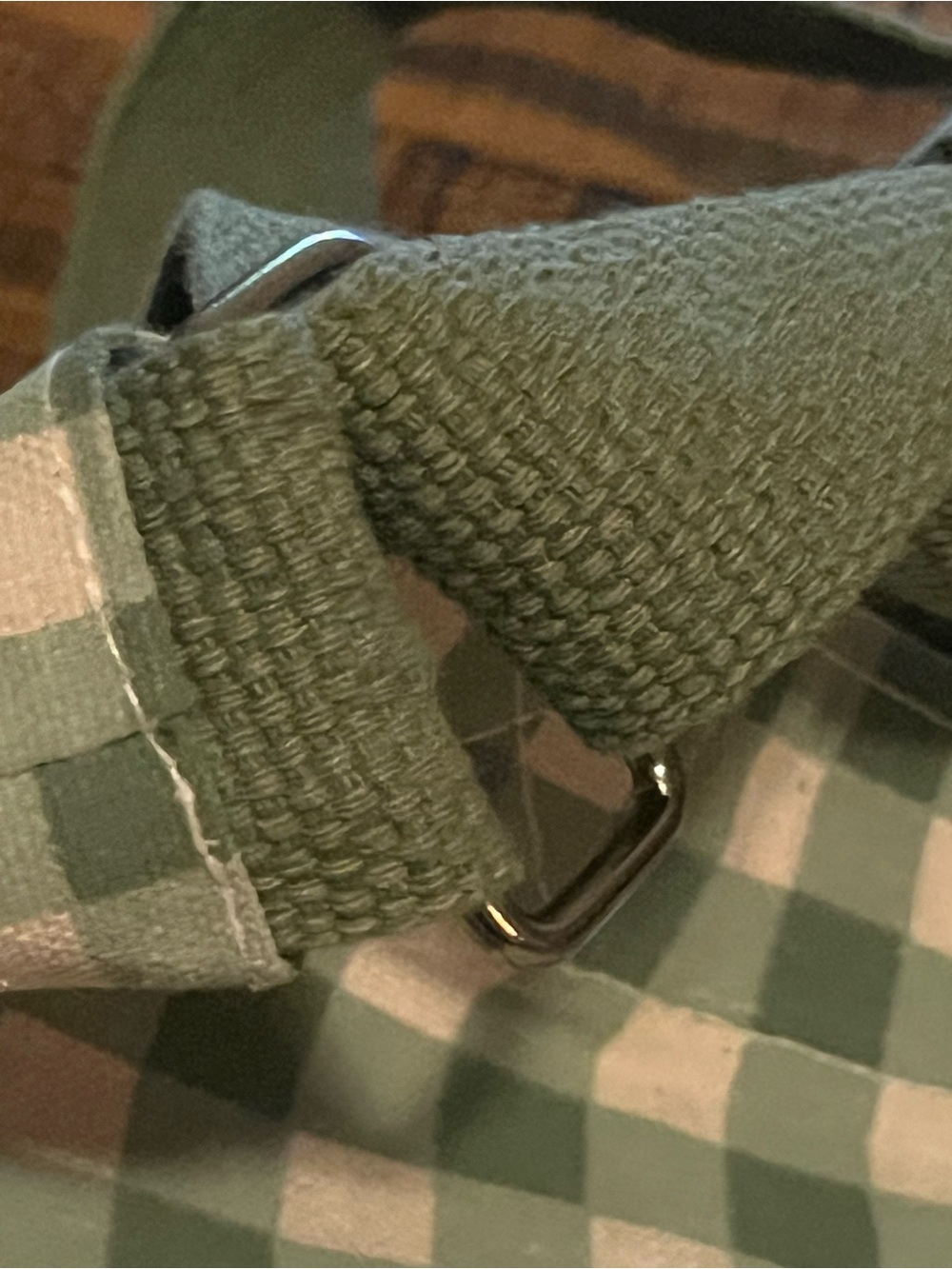 Green Gingham Tote w/ ajustable shoulder strap NWT - Picture 10 of 16